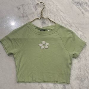 Pacsun Green Tee Crop Top